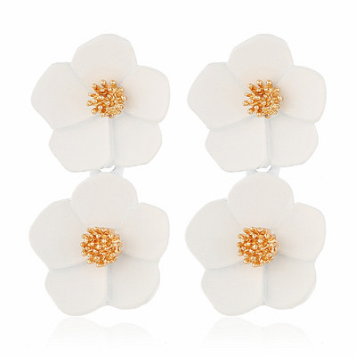 Dvoslojne cvjetne naušnice za ženske svadbene zabave Boho nakit Izrazite viseće velike naušnice Boucle D'oreille Femme 2022.