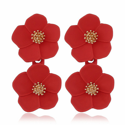 Dvoslojne cvjetne naušnice za ženske svadbene zabave Boho nakit Izrazite viseće velike naušnice Boucle D'oreille Femme 2022.