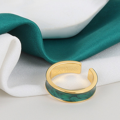Culoare argintie, geometrie simplă, moda, inele de vânzare fierbinte, un rând, alb, verde, inel pentru femei, pentru petrecere de fete, bijuterii reglabile, cadouri