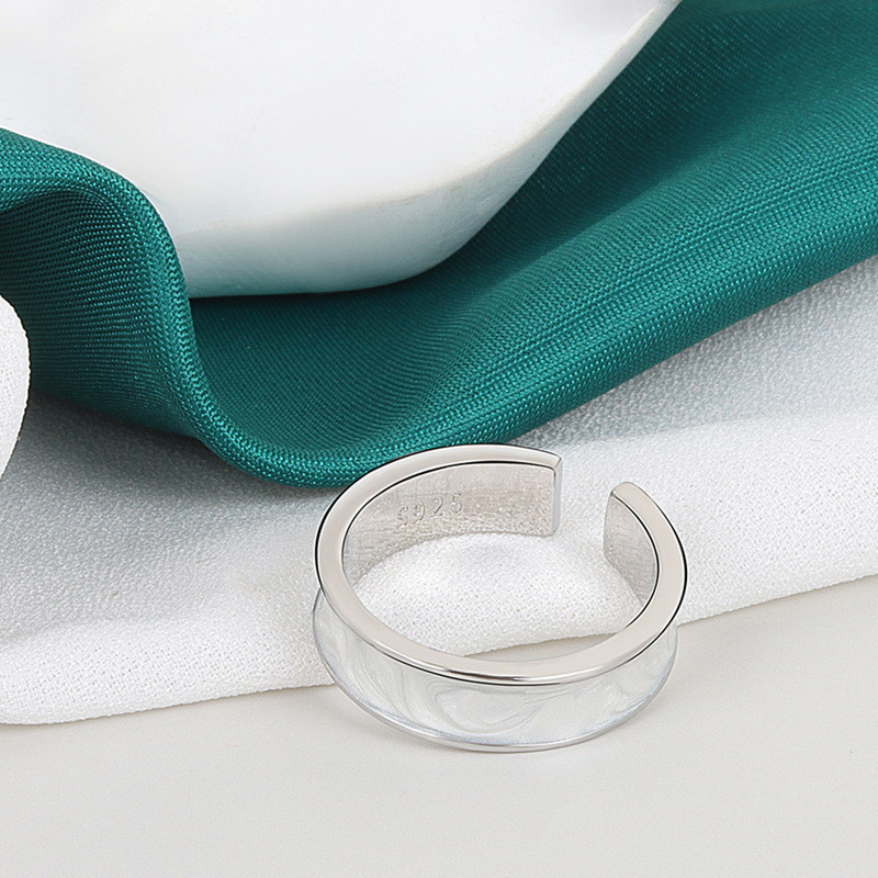Culoare argintie, geometrie simplă, moda, inele de vânzare fierbinte, un rând, alb, verde, inel pentru femei, pentru petrecere de fete, bijuterii reglabile, cadouri