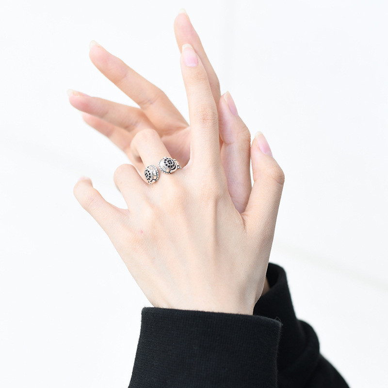 Vintage egyéniség ősi ezüst színű fülhallgató nyitott gyűrűk nőknek Punk hip-hop állítható gyűrű divatékszerek a legjobb ajándék