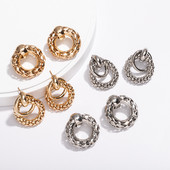 Új eltúlzott üreges fém fülbevaló nőknek arany színű Geometrikus nyilatkozat medálok Vintage fülékszerek új pendientes