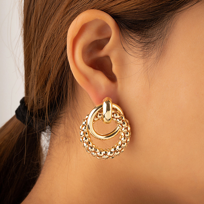 Új eltúlzott üreges fém fülbevaló nőknek arany színű Geometrikus nyilatkozat medálok Vintage fülékszerek új pendientes