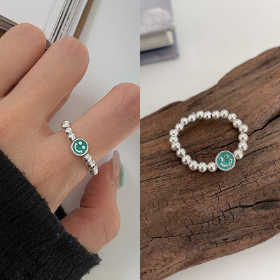 Szivárványos mosolygós gyűrűk nőknek rozsdamentes acél zománc gyűrű új koreai divat pár esztétikus esküvői ékszer ajándék anillos