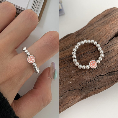 Szivárványos mosolygós gyűrűk nőknek rozsdamentes acél zománc gyűrű új koreai divat pár esztétikus esküvői ékszer ajándék anillos