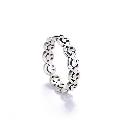 Szivárványos mosolygós gyűrűk nőknek rozsdamentes acél zománc gyűrű új koreai divat pár esztétikus esküvői ékszer ajándék anillos