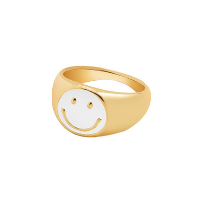 Szivárványos mosolygós gyűrűk nőknek rozsdamentes acél zománc gyűrű új koreai divat pár esztétikus esküvői ékszer ajándék anillos