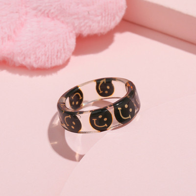 Szivárványos mosolygós gyűrűk nőknek rozsdamentes acél zománc gyűrű új koreai divat pár esztétikus esküvői ékszer ajándék anillos