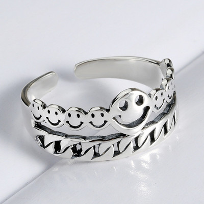 Szivárványos mosolygós gyűrűk nőknek rozsdamentes acél zománc gyűrű új koreai divat pár esztétikus esküvői ékszer ajándék anillos