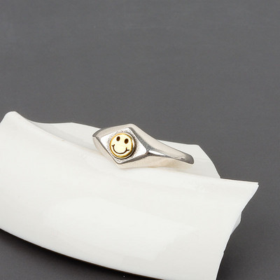 Szivárványos mosolygós gyűrűk nőknek rozsdamentes acél zománc gyűrű új koreai divat pár esztétikus esküvői ékszer ajándék anillos