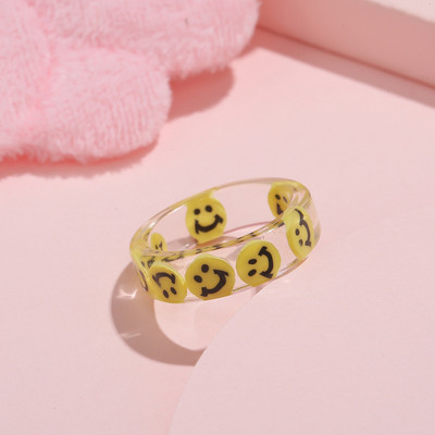 Szivárványos mosolygós gyűrűk nőknek rozsdamentes acél zománc gyűrű új koreai divat pár esztétikus esküvői ékszer ajándék anillos