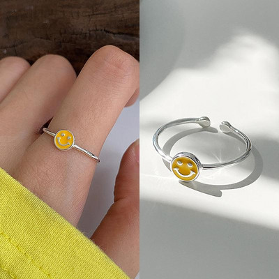 Szivárványos mosolygós gyűrűk nőknek rozsdamentes acél zománc gyűrű új koreai divat pár esztétikus esküvői ékszer ajándék anillos