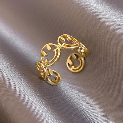 Szivárványos mosolygós gyűrűk nőknek rozsdamentes acél zománc gyűrű új koreai divat pár esztétikus esküvői ékszer ajándék anillos