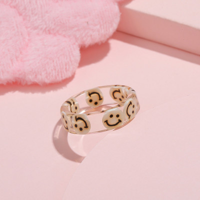 Szivárványos mosolygós gyűrűk nőknek rozsdamentes acél zománc gyűrű új koreai divat pár esztétikus esküvői ékszer ajándék anillos