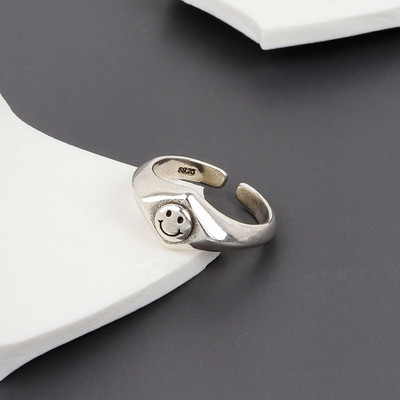 Szivárványos mosolygós gyűrűk nőknek rozsdamentes acél zománc gyűrű új koreai divat pár esztétikus esküvői ékszer ajándék anillos