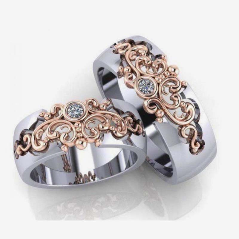Inele de femeie cu zircon cu incrustație de culoare aurie elegantă, model sculptat în metal, inele de logodnă pentru femei, bijuterii