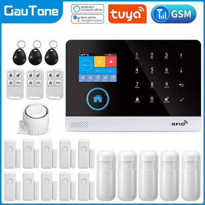 GauTone PG103 Алармена система за домашна охрана срещу крадци 433MHz WiFi GSM аларма Безжична Tuya Smart House App Control