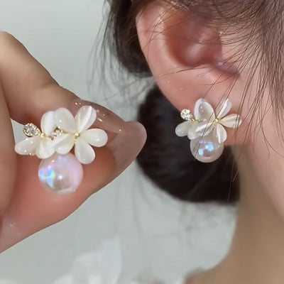 Cercei cu perle de artificii, eleganti, creativi, pentru femeie, moda coreeana, bijuterii inimii cu coada, accesorii temperament pentru petrecere pentru fete