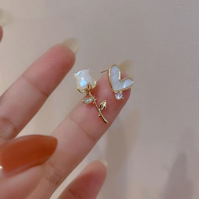 Cercei cu perle de artificii, eleganti, creativi, pentru femeie, moda coreeana, bijuterii inimii cu coada, accesorii temperament pentru petrecere pentru fete