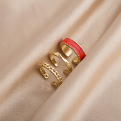 LATS 2021 új, gótikus stílusú háromrészes nyitógyűrűk női divatékszereknek európai és amerikai esküvői parti szexi gyűrű