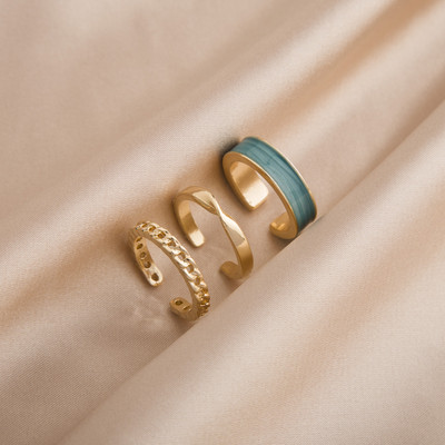 LATS 2021 új, gótikus stílusú háromrészes nyitógyűrűk női divatékszereknek európai és amerikai esküvői parti szexi gyűrű