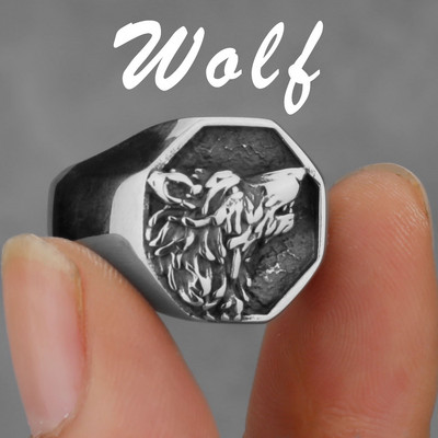 Viking nordic busolă din oțel inoxidabil inel cu rune norvegiene viking toate tipurile de bărbați și femei inel cu lup rune bijuterii cu ridicata