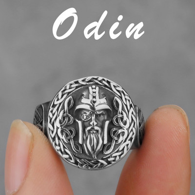 Viking nordic busolă din oțel inoxidabil inel cu rune norvegiene viking toate tipurile de bărbați și femei inel cu lup rune bijuterii cu ridicata