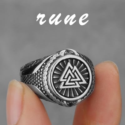 Viking nordic busolă din oțel inoxidabil inel cu rune norvegiene viking toate tipurile de bărbați și femei inel cu lup rune bijuterii cu ridicata