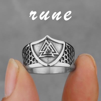 Viking nordic busolă din oțel inoxidabil inel cu rune norvegiene viking toate tipurile de bărbați și femei inel cu lup rune bijuterii cu ridicata