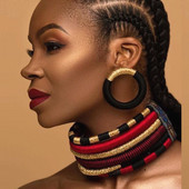 Set de cercei choker tribali cu mai multe straturi, țesătură de frânghie colorată, coliere africane țesute, colier cu fermoar cu cuplu.