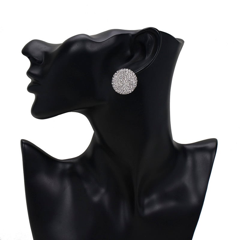 TREAZY ezüst színű strassz szögletes/kerek/szív fülbevaló női divat esküvői szalagavató ékszer Ajándékok Femme Brincos