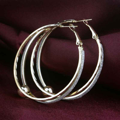 BLIJERY Egyszerű nagy kör alakú női fülbevaló divat arany ezüst színű ékszerek divatos nagy kerek kör alakú fülbevalók esküvői party