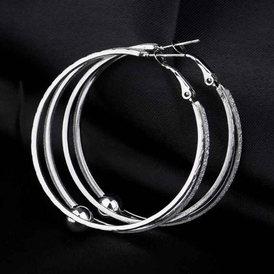 BLIJERY Egyszerű nagy kör alakú női fülbevaló divat arany ezüst színű ékszerek divatos nagy kerek kör alakú fülbevalók esküvői party