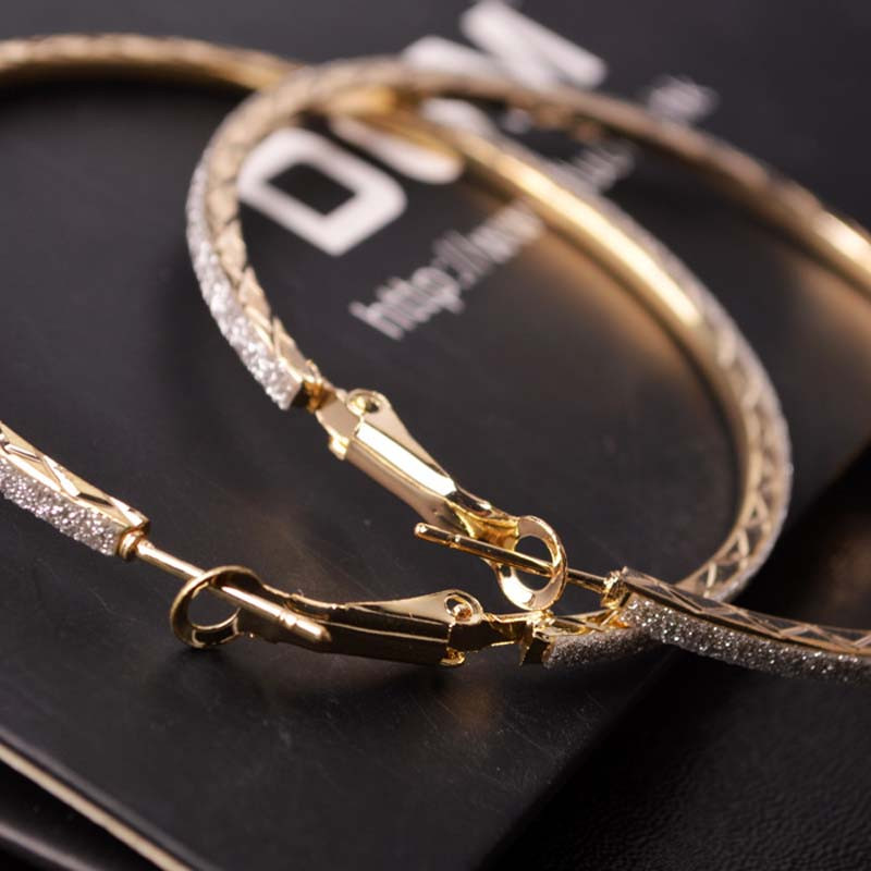 BLIJERY Egyszerű nagy kör alakú női fülbevaló divat arany ezüst színű ékszerek divatos nagy kerek kör alakú fülbevalók esküvői party