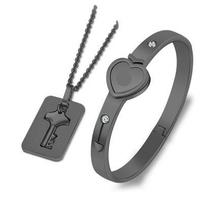 Blocare concentrică cheie costum brăţară oţel titan bijuterii de modă brăţară colier seturi de cuplu