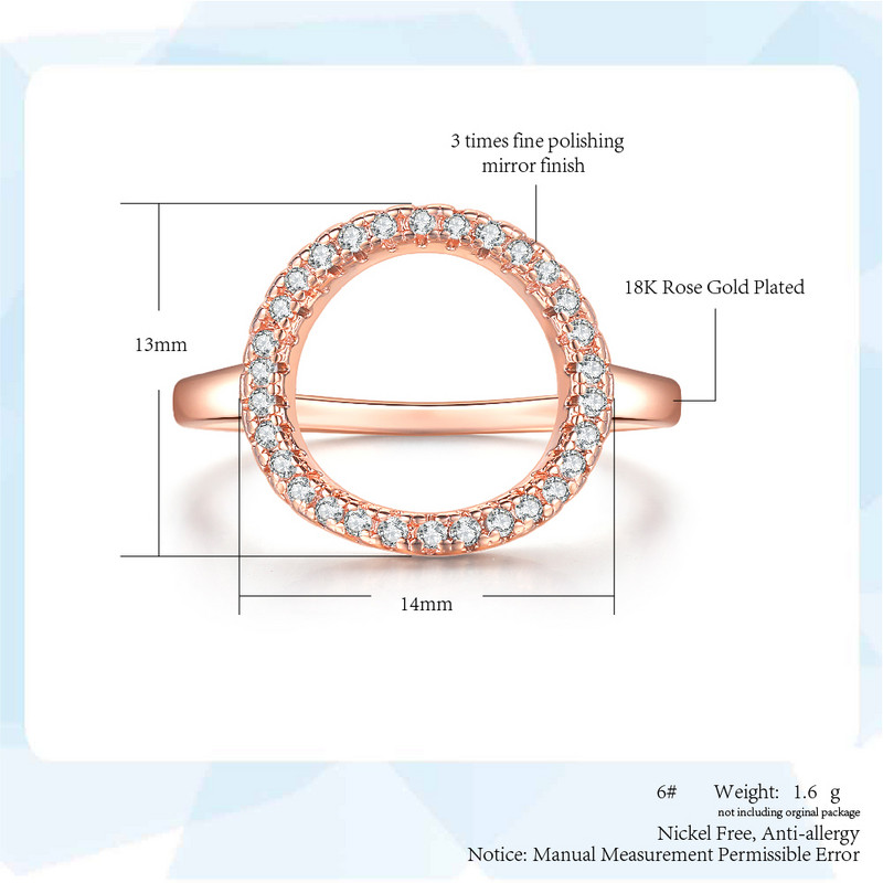 ZHOUYANG Inel pentru femei Cerc de vară Personalitate Cadou dulce Culoare aur trandafir Bijuterii de modă toate dimensiunile R843 R844