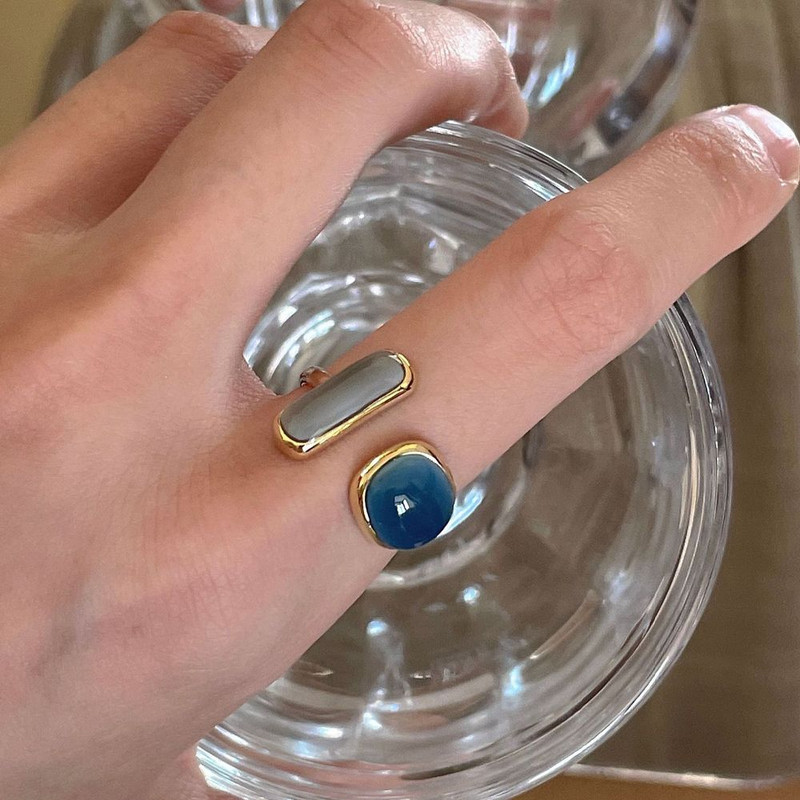 Egyszerű ajándék lányoknak Csöpögő olaj Állítható fém koreai ujjgyűrűk ujj ékszerek kristály női nyitó gyűrűk