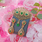 Svadobné šperky v marockom štýle, sada, arabský róba, farebný krištáľový brošňový náušnicový náušnicový darček