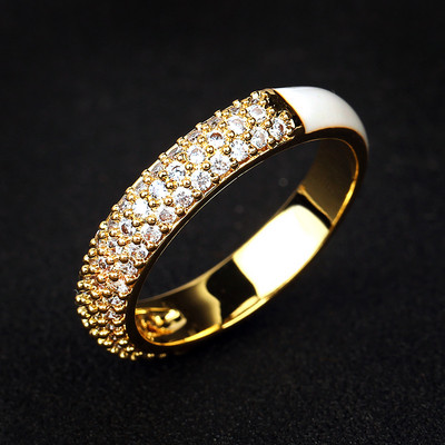 10 színű egyszerű stílusú, fényes cirkon kővel kirakott, egyszerű stílusú zománcgyűrű, divatos női eljegyzési gyűrű
