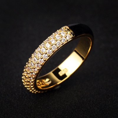 10 színű egyszerű stílusú, fényes cirkon kővel kirakott, egyszerű stílusú zománcgyűrű, divatos női eljegyzési gyűrű