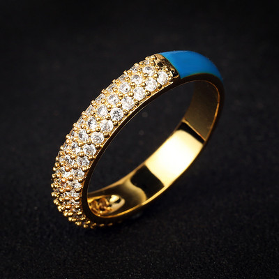 10 színű egyszerű stílusú, fényes cirkon kővel kirakott, egyszerű stílusú zománcgyűrű, divatos női eljegyzési gyűrű