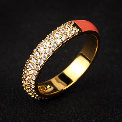 10 színű egyszerű stílusú, fényes cirkon kővel kirakott, egyszerű stílusú zománcgyűrű, divatos női eljegyzési gyűrű