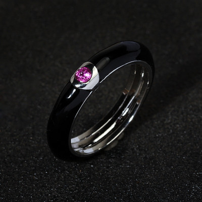 10 színű egyszerű stílusú, fényes cirkon kővel kirakott, egyszerű stílusú zománcgyűrű, divatos női eljegyzési gyűrű