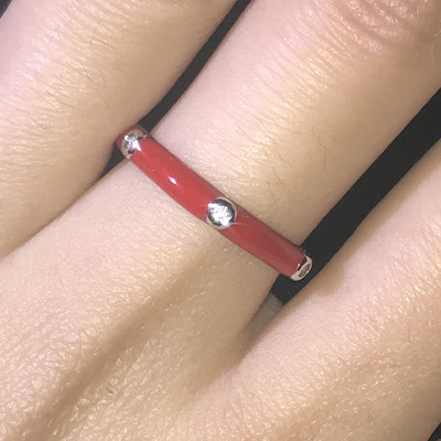 10 színű egyszerű stílusú, fényes cirkon kővel kirakott, egyszerű stílusú zománcgyűrű, divatos női eljegyzési gyűrű