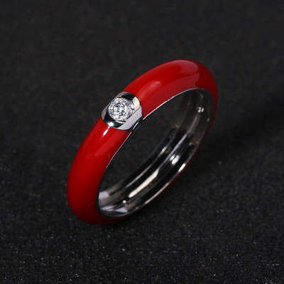 10 színű egyszerű stílusú, fényes cirkon kővel kirakott, egyszerű stílusú zománcgyűrű, divatos női eljegyzési gyűrű