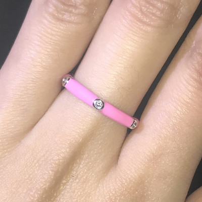 10 színű egyszerű stílusú, fényes cirkon kővel kirakott, egyszerű stílusú zománcgyűrű, divatos női eljegyzési gyűrű