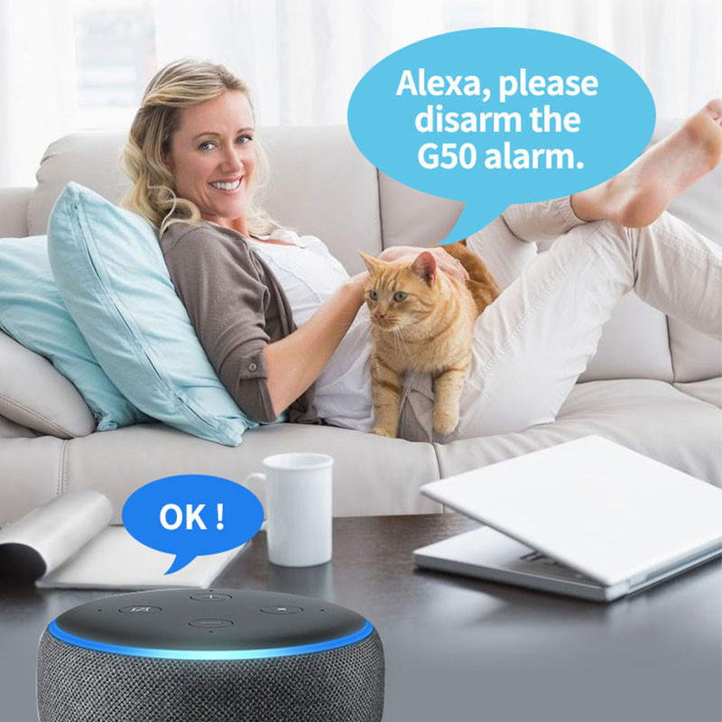 WiFi GSM riasztórendszer Tuya Smart Home TFT képernyő RFID APP Érintő billentyűzet Ház betörésbiztonsági riasztó támogatás Hangváltás