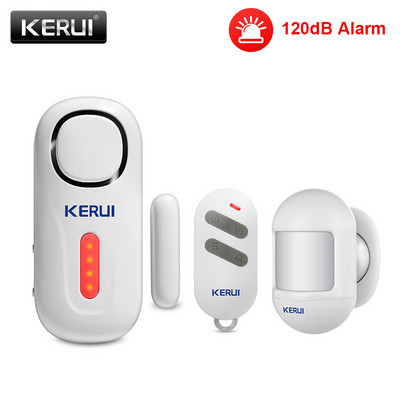 KERUI 120DB belaidis durų / langų įėjimo apsauga, įsilaužimo jutiklis, signalizacija PIR magnetinis išmanusis namas garažo sistema nuotolinio valdymo diodas