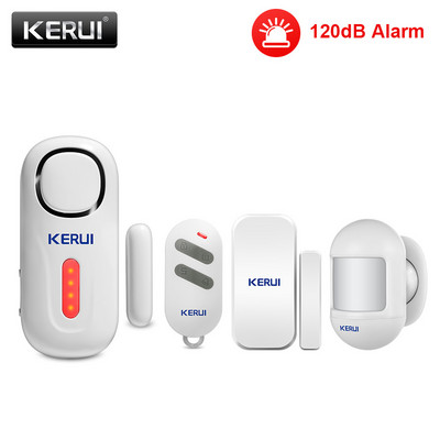 KERUI 120DB belaidis durų / langų įėjimo apsauga, įsilaužimo jutiklis, signalizacija PIR magnetinis išmanusis namas garažo sistema nuotolinio valdymo diodas