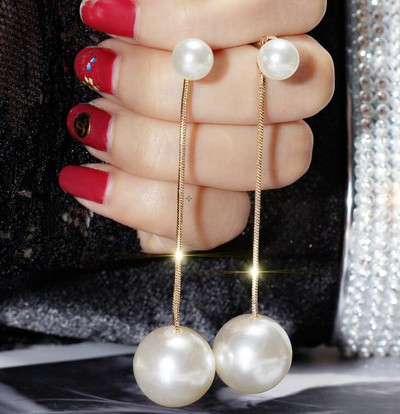 Dlhé visiace náušnice s príveskom a strapcami 2020 pre ženy, nepravidelné imitácie perál, mušle, zlaté módne šperky